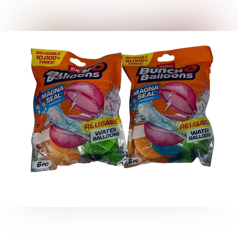 Zuru‎ buncho ballons reusable water balloons magma seal pack of 2 each 6pcs